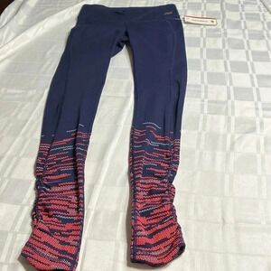 BNWT NEW BALANCE fitted tight print pants , leggings , sweat pants  . Blue red